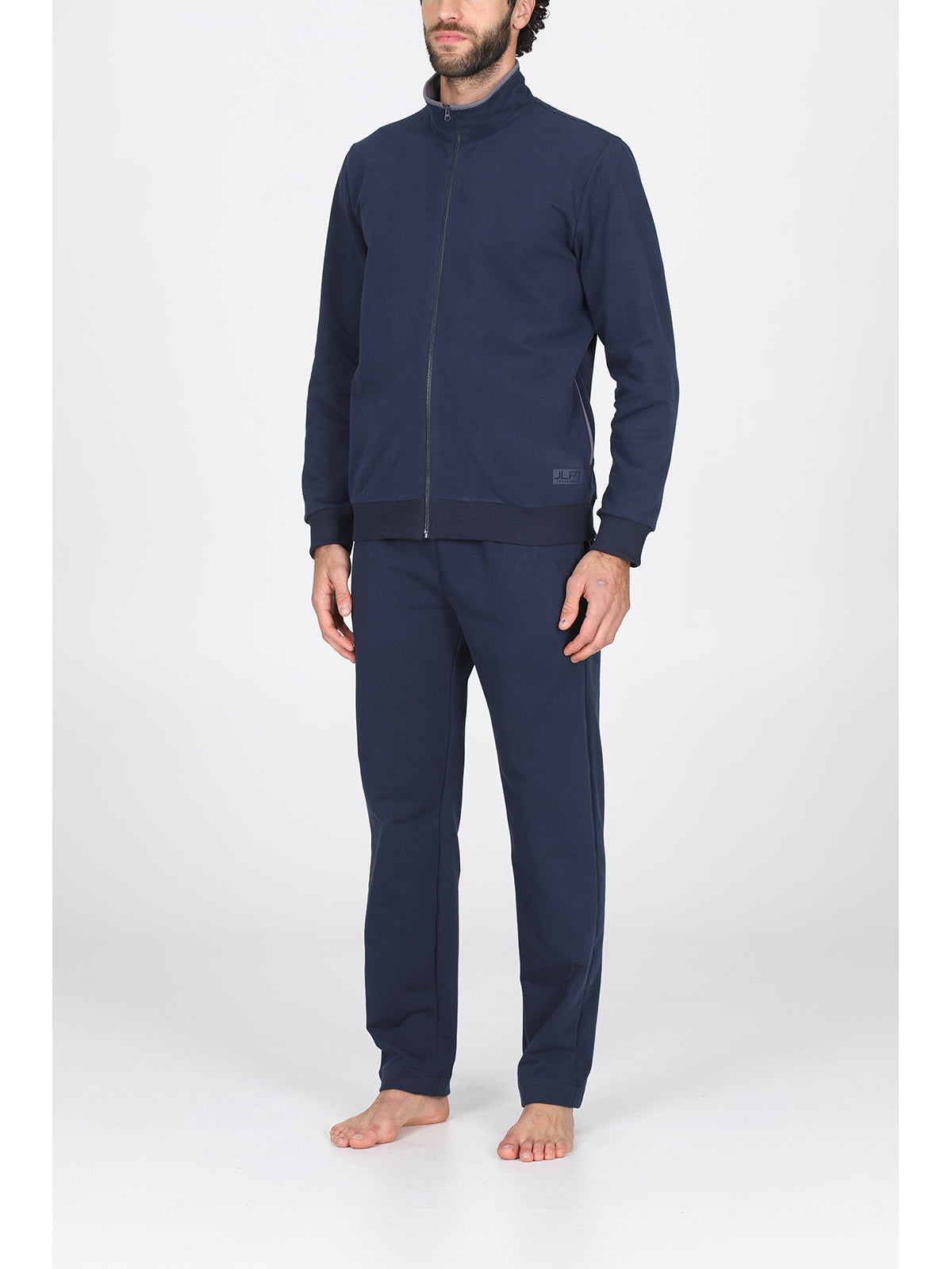 Tuta Da Ginnastica Uomo Felpata - Cotone, Con Zip, Taglie Da M A XXL, Blu - Foto 8