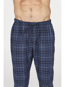 Pantalone in calda flanella di puro cotone scozzese blu