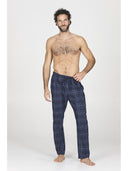 Pantalone in calda flanella di puro cotone scozzese blu