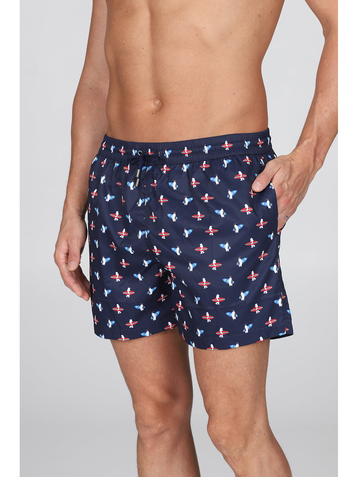 Boxer Da Mare Uomo - Poliestere Blu Con Pois, Stile Italiano - Foto 9