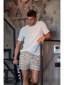 Boxer mare in leggera tela di microfibra in fantasia "racchette"