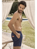 Boxer mare in leggera microfibra blu, con dettagli in contrasto