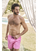 Boxer mare in leggera microfibra rosa, con dettagli in contrasto