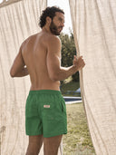 Boxer mare in leggera microfibra verde, con dettagli in contrasto