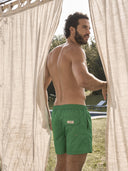 Boxer mare in leggera microfibra verde, con dettagli in contrasto