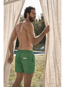 Boxer mare in leggera microfibra verde, con dettagli in contrasto