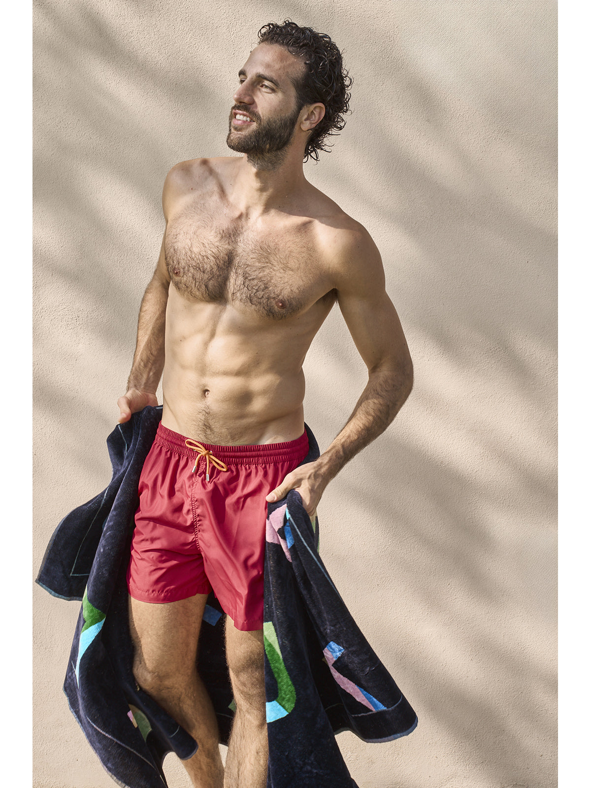 Boxer mare in leggera microfibra bordeaux, con dettagli in contrasto