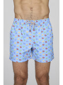 Boxer mare in leggera tela di microfibra, fantasia salvagenti