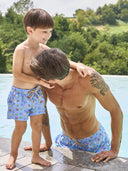 Boxer mare in leggera tela di microfibra, fantasia salvagenti