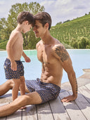 Boxer mare in leggera tela di microfibra, fantasia arance