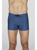 Boxer mare uomo aderente micro fantasia micro blu
