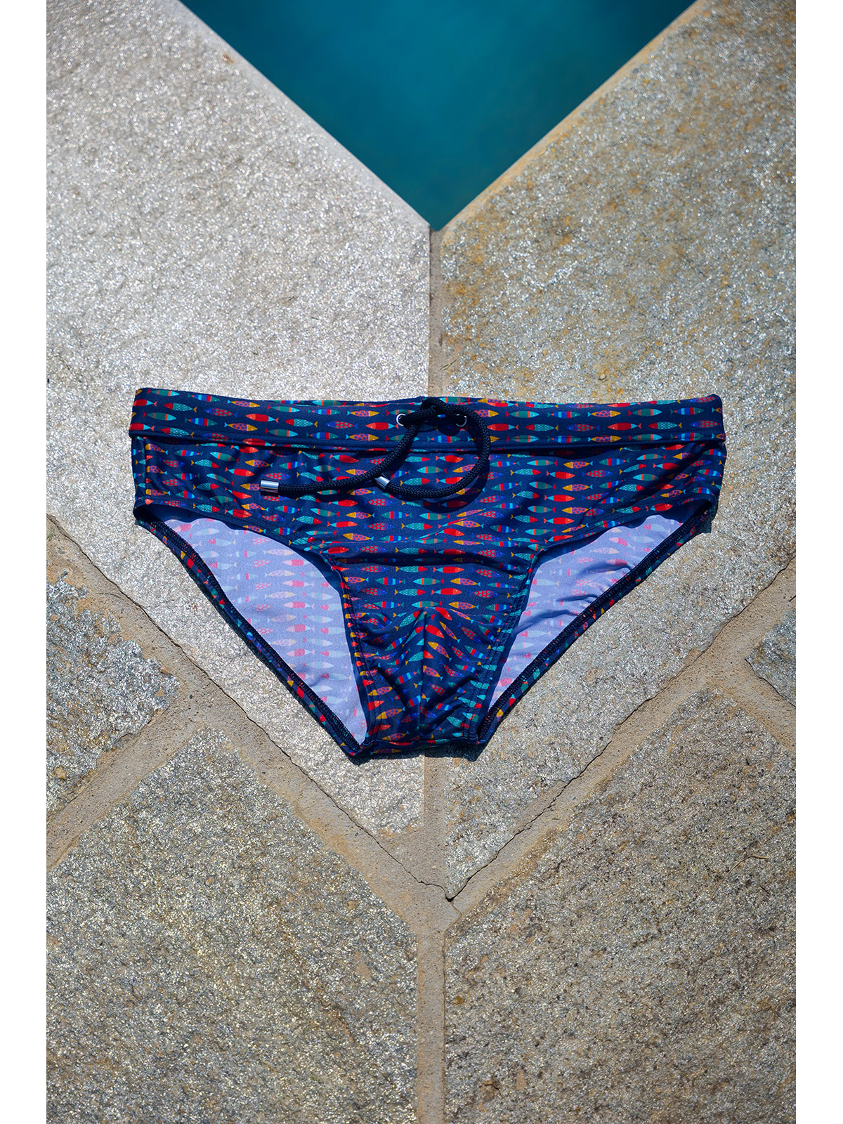 Slip mare uomo, con disegno esclusivo "pesci tropicali"