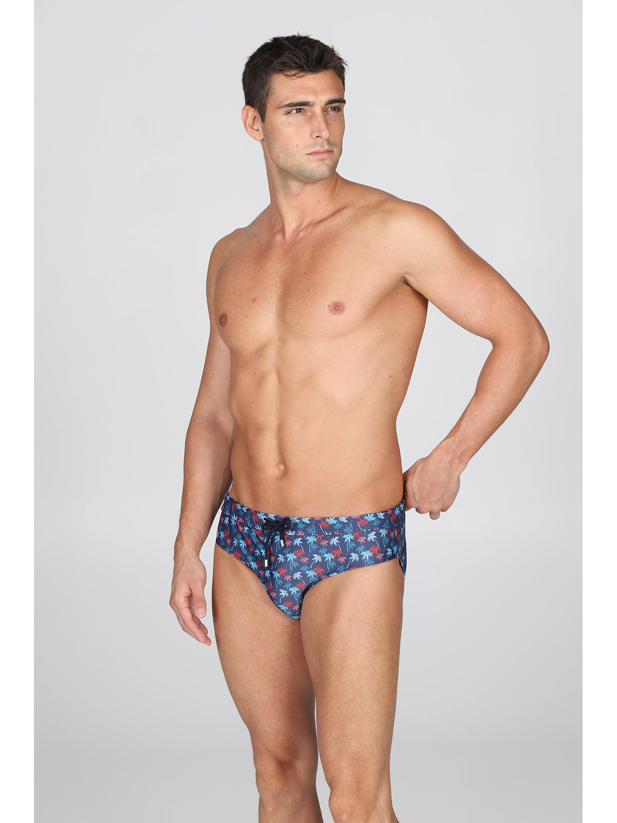 Slip mare uomo, con disegno esclusivo "palme tropicali"