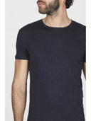 Maglietta blu in morbida fibra di latte e lana: linea milkwool