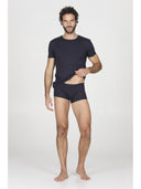 Maglietta blu in morbida fibra di latte e lana: linea milkwool