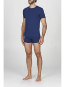 T-shirt uomo girocollo in cotone stretch, colore bluette