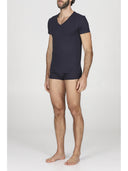 Maglietta v in morbida fibra di latte e lana: linea milkwool