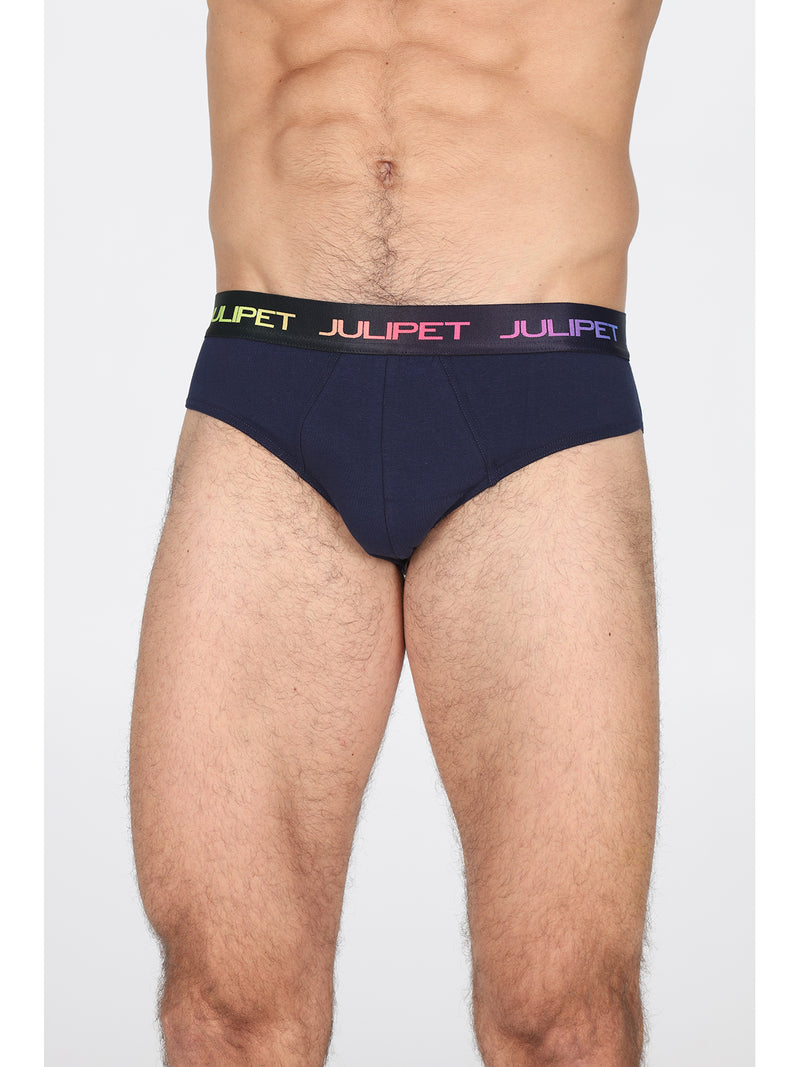 Comfort briefs in multicolor bielastic cotton, bipack pack