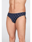 Slip in setoso puro cotone mercerizzato, fantasia "pesci blu"