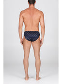 Slip in setoso puro cotone mercerizzato, fantasia "pesci blu"