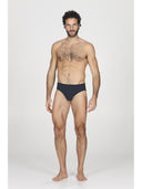 Slip comfort in cotone bielastico blu, in fantasia tennis