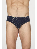 Slip comfort in cotone bielastico blu in fantasia
