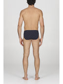 Slip comfort in cotone bielastico blu in fantasia