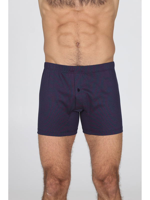 Boxer in leggero interlock a pois di puro cotone