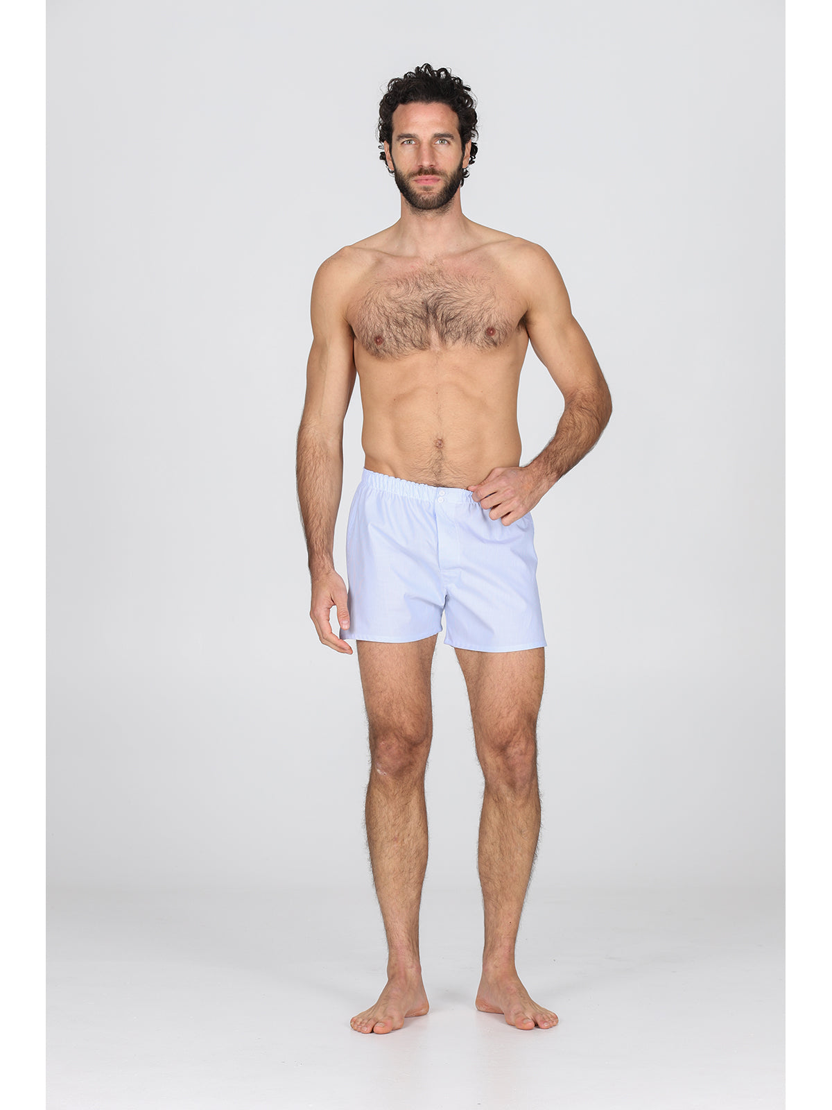 Boxer Uomo A Vita Bassa - Trunk Aderente Azzurro Taglia Medium, 92% Cotone 8% Spandex