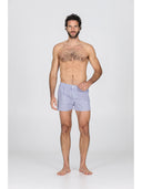 Boxer classico in pregiato popeline di puro cotone con microriga blu
