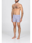 Boxer classico in pregiato popeline di puro cotone con microriga blu