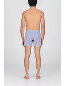 Boxer classico in pregiato popeline di puro cotone con microriga blu