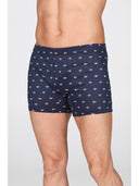 Boxer in setoso puro cotone mercerizzato, fantasia "pesci blu"
