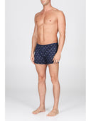 Boxer in setoso puro cotone mercerizzato, fantasia "pesci blu"