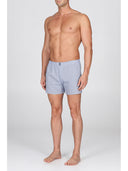 Boxer in pregiato popeline di puro cotone microfantasia bianco blu