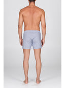 Boxer in pregiato popeline di puro cotone microfantasia bianco blu