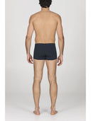 Boxer parigamba in jersey di cotone elasticizzato blu, in fantasia tennis