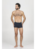 Boxer parigamba in jersey di cotone elasticizzato blu, in fantasia tennis