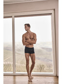 Boxer parigamba in jersey di cotone elasticizzato blu, in fantasia tennis