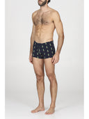 Boxer parigamba in jersey di cotone elasticizzato, fantasia di natale