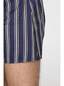 Boxer in pregiato popeline di puro cotone gessato blu
