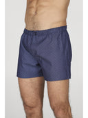 Boxer in pregiato popeline di puro cotone blu