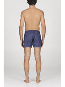 Boxer in pregiato popeline di puro cotone blu