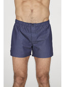Boxer in pregiato popeline di puro cotone blu