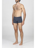 Boxer parigamba in jersey di cotone elasticizzato con disegno fantasia tappi, confezione bipack