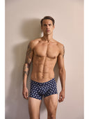 Boxer parigamba in jersey di cotone elasticizzato con disegno fantasia tappi, confezione bipack