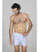 Boxer classico uomo, in pregiato tessuto navetta azzurro