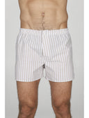 Boxer classico in pregiato popeline di puro cotone tortora, gessato