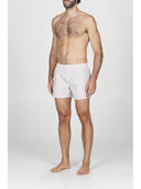 Boxer classico in pregiato popeline di puro cotone tortora, gessato