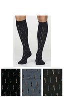 Calze sottoginocchio in fantasia stilografiche, cofanetto 3 paia